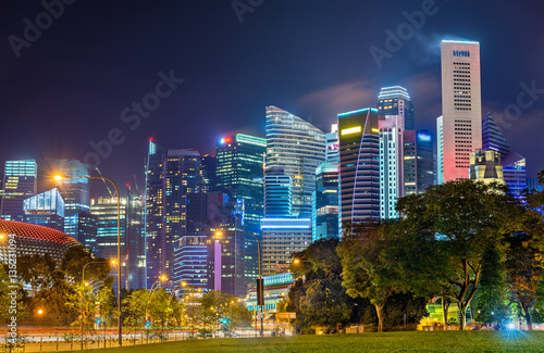 Singapore city skyline at night © Leonid Andronov