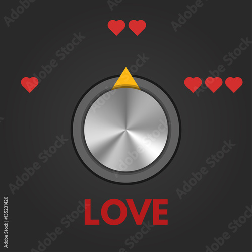 Love meter or gauge icon for Valentine’s day
