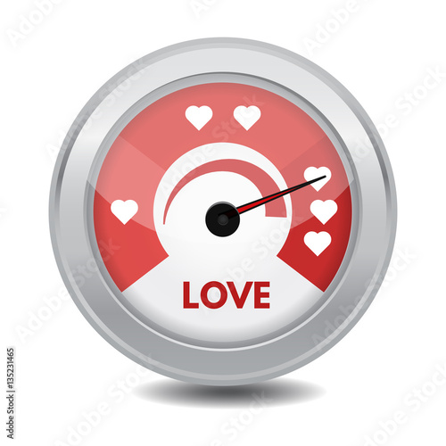 Love meter or gauge icon for Valentine’s day