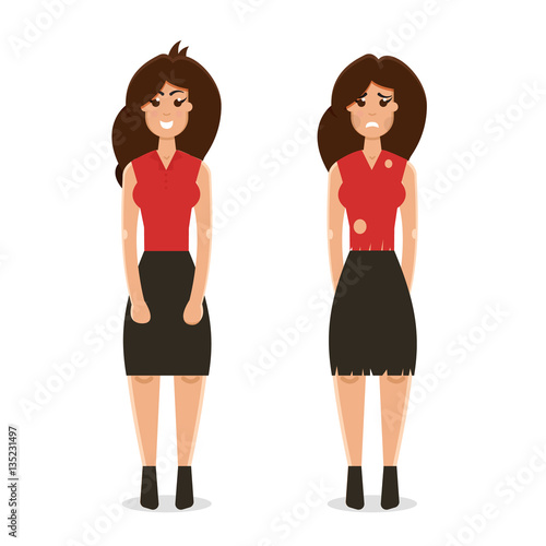Rich and poor woman