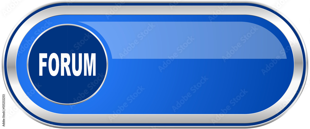 Forum long blue web and mobile apps banner isolated on white background. Forum long blue web and mobile apps banner isolated on white background.