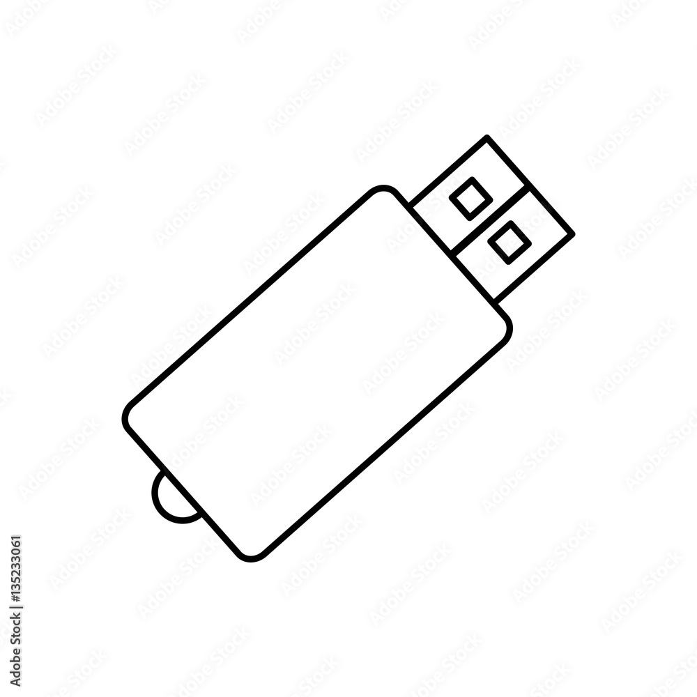 USB storage device icon vector illustration graphic design USB storage device icon vector illustration graphic design