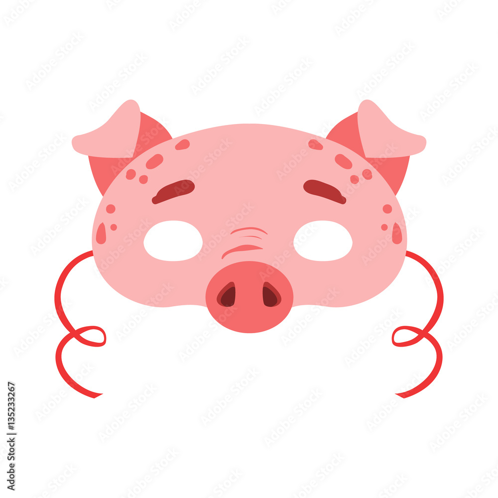 Pig Animal Head Mask, Kids Carnival Disguise Costume Element