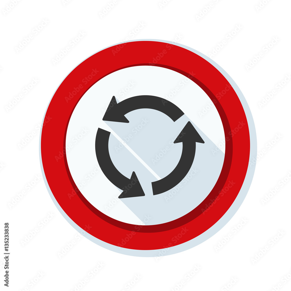 Roundabout Sign Illustration Roundabout Sign Illustration