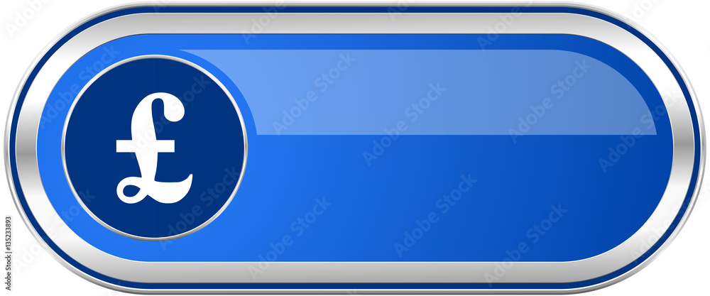 Pound long blue web and mobile apps banner isolated on white background. Pound long blue web and mobile apps banner isolated on white background.