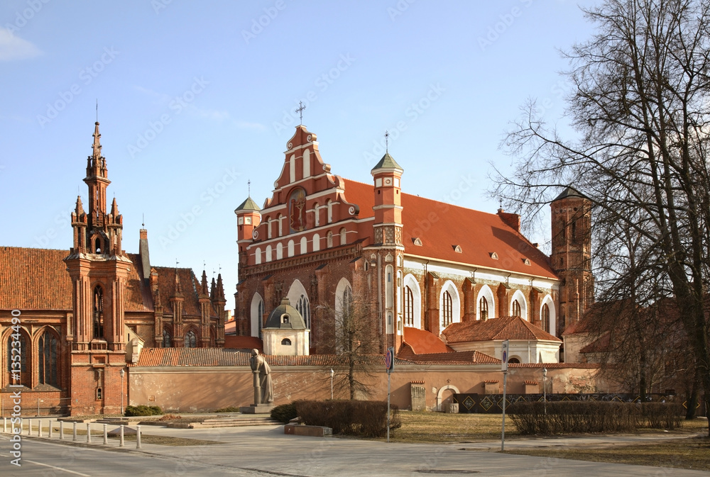 Church of St. Anne and Church of Sts. Francis and Bernard. Vilnius. Lithuania