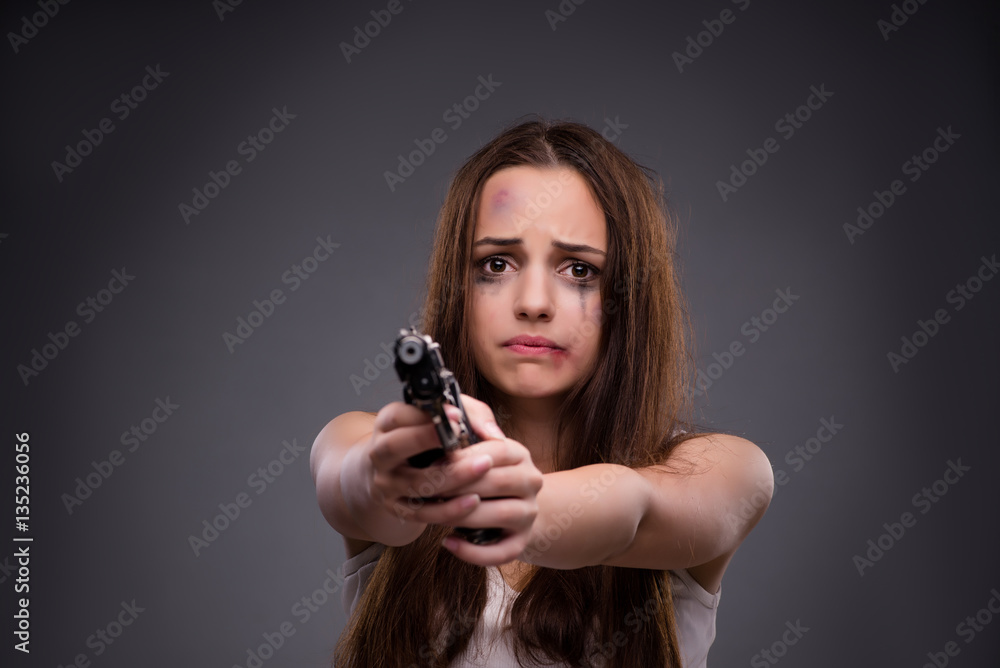 Woman in violence and discrimination concept Woman in violence and discrimination concept