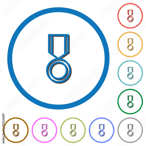 Medal icons with shadows and outlines