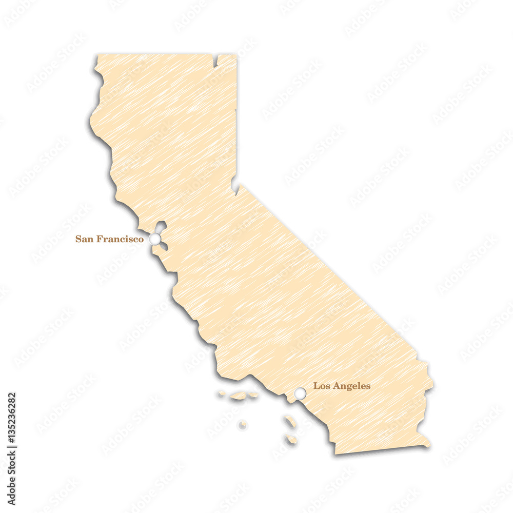 Calexit. Map of California. Vector illustration Stock Vector | Adobe Stock
