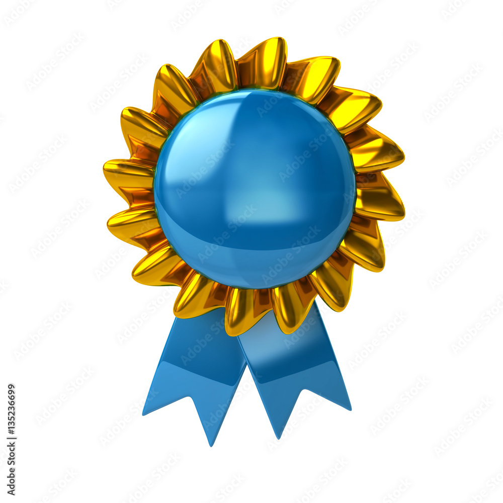 Blue badge with ribbons Blue badge with ribbons