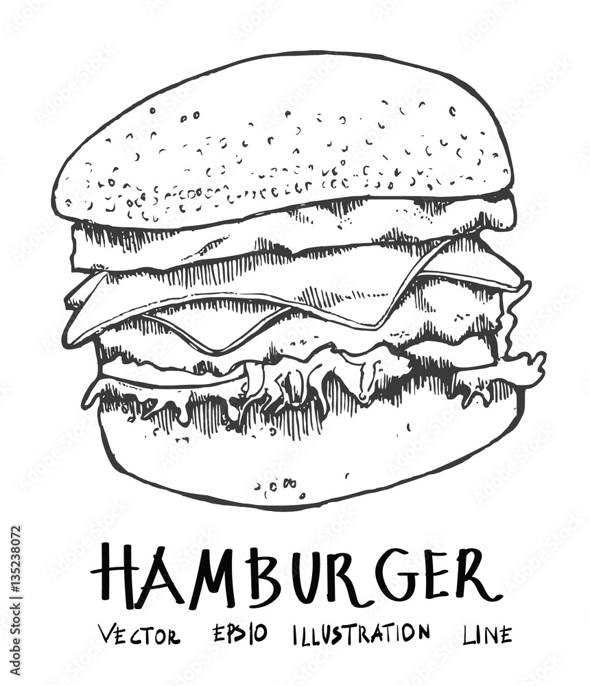 illustration of a burger vector drawing illustration of a burger vector drawing