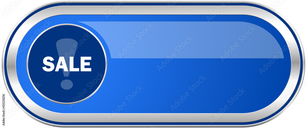 Sale long blue web and mobile apps banner isolated on white background. Sale long blue web and mobile apps banner isolated on white background.