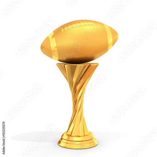 golden trophy with football