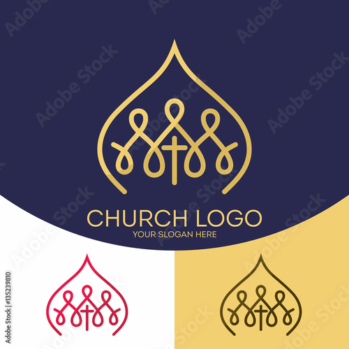 Church logo. Christian symbols. Ekklesia Lord Jesus Christ