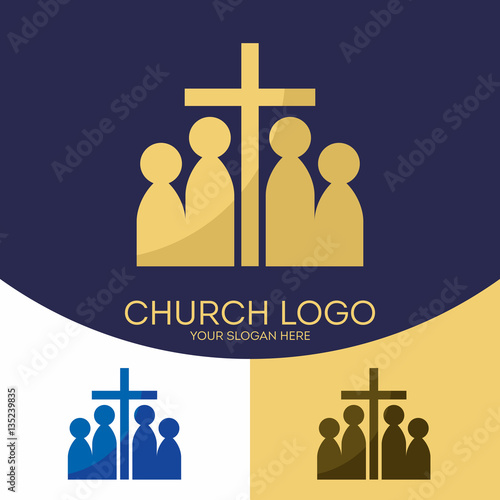 Church logo. Christian symbols. Ekklesia Lord Jesus Christ