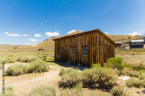 Old West era wooden shack in the high desert of Bodie