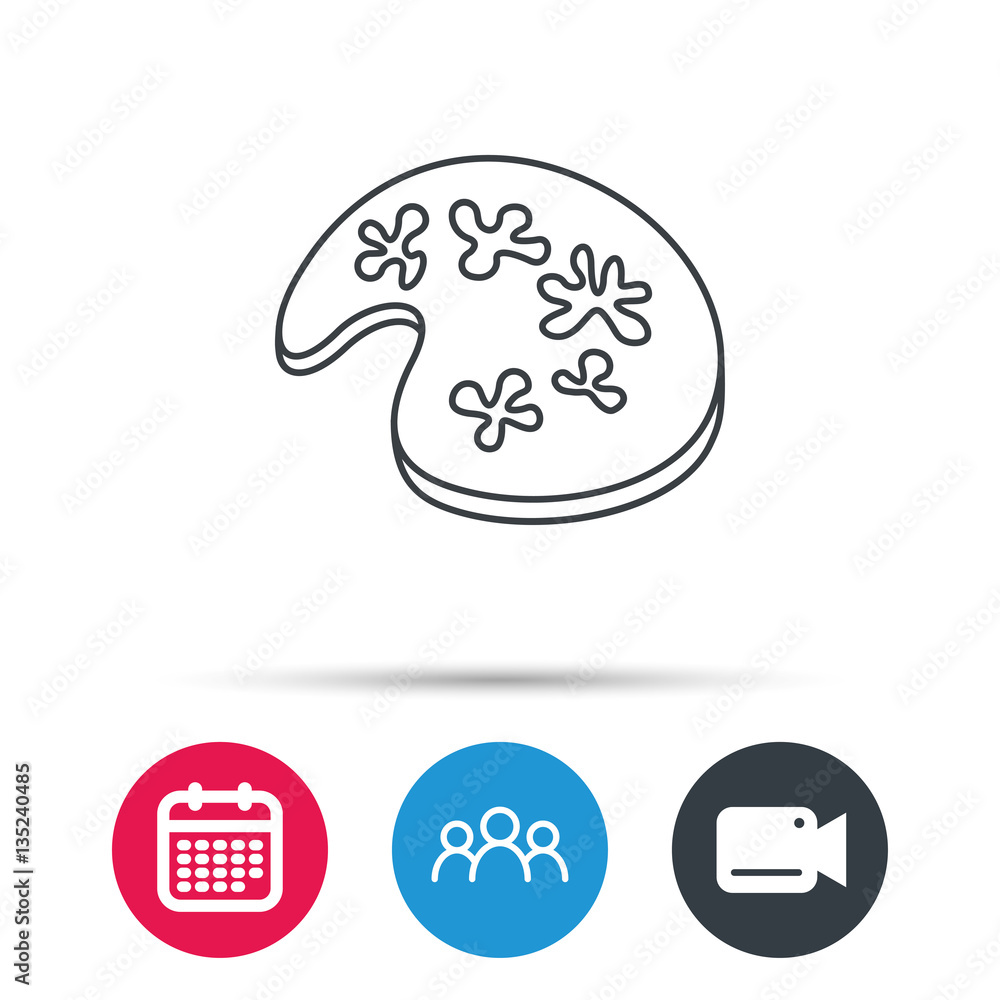 Painting icon. Artistic tool sign. Group of people, video cam and calendar icons. Vector Painting icon. Artistic tool sign. Group of people, video cam and calendar icons. Vector