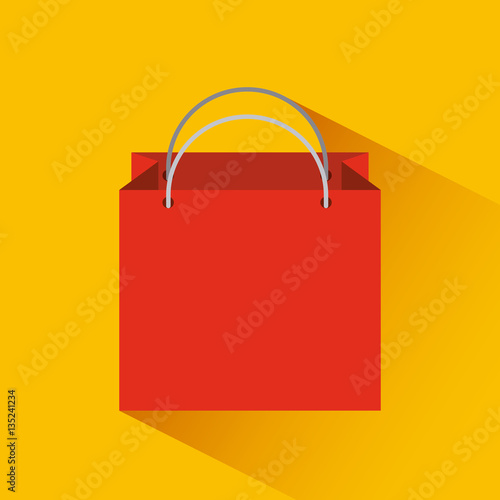 shopping bag icon over yellow background. colorful design. vector illustration