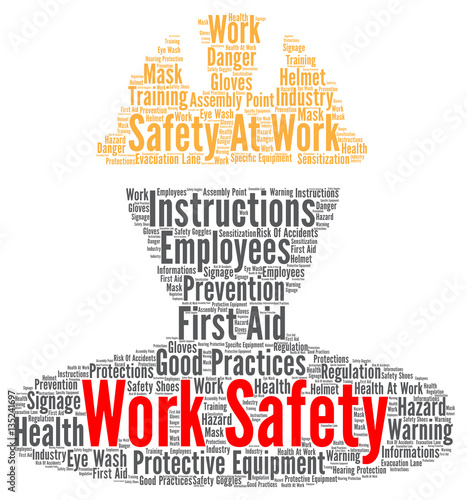 Work safety word cloud concept  photo