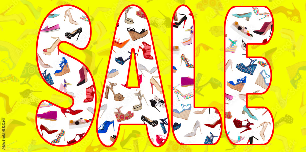 hot sale. sales. fashion footwear. discount banner. selling women's shoes.