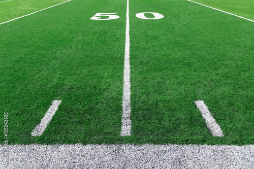 Football field with yard lines
