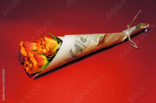 Stylish bouquet of roses