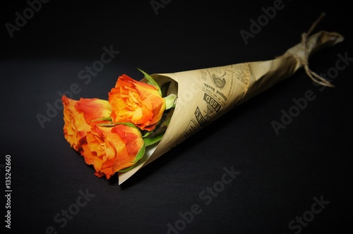 Stylish bouquet of roses