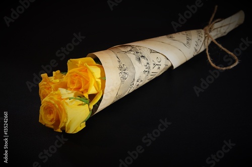 Stylish bouquet of roses