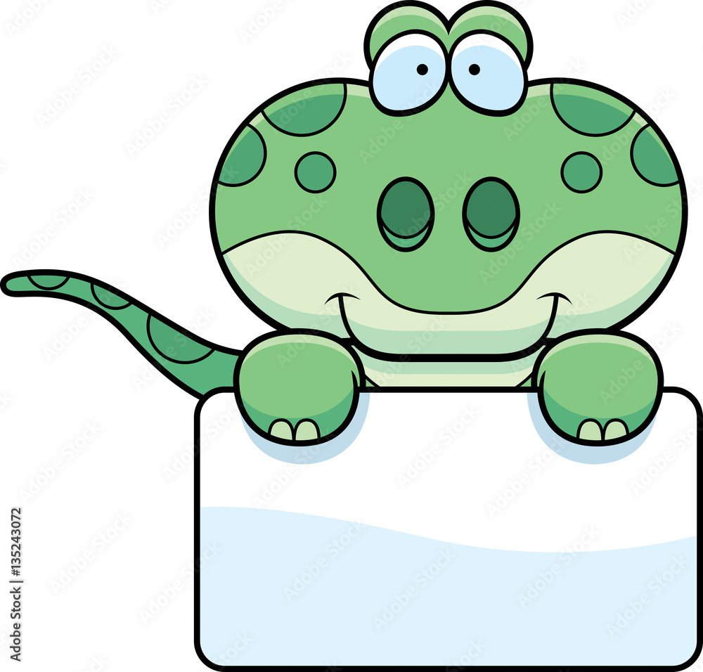 Obraz premium Cartoon Gecko Sign