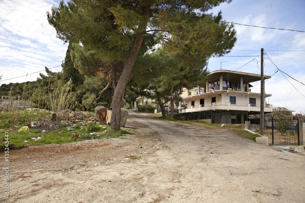 Street in Durres town. Albania