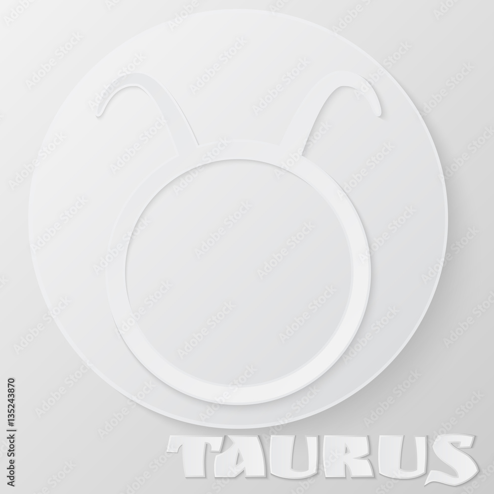 Astrology sign Taurus on white paper background. Western horosc Astrology sign Taurus on white paper background. Western horosc