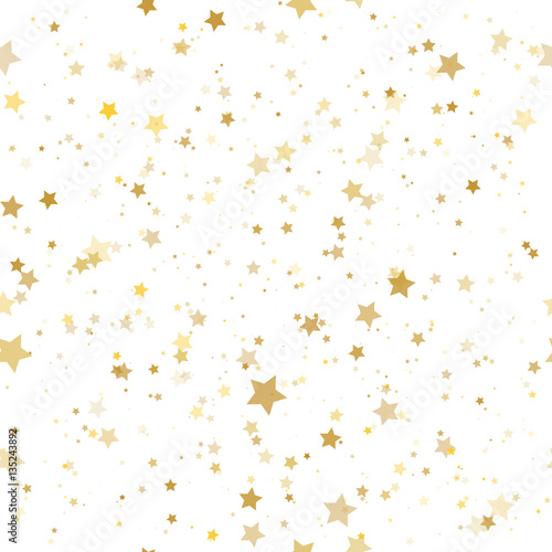 Gold stars. Confetti celebration  Falling golden abstract decora