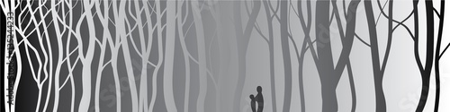 Stylized tree, Silhouettes of trees.
