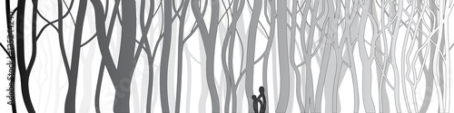 Stylized tree, Silhouettes of trees.