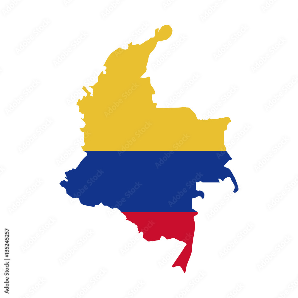 Obraz premium map with colors colombian flag vector illustration