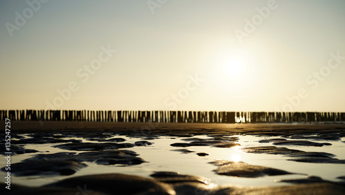 sea groynes at sunset 3