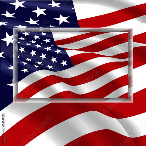 USA flag waving in the wind 