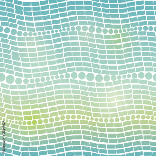 Vector Blue Green Gradient Abstract Geometric Waves Seamless Pattern Background. Great for modern texture fabric, cards, wedding invitations, wallpaper.