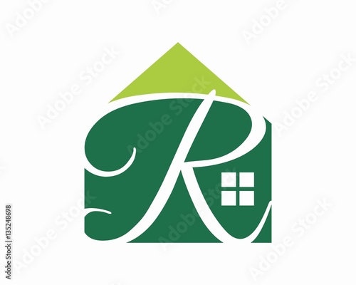 INITIAL LETTER R REAL ESTATE AND MORTGAGE LOGO TEMPLATE photo