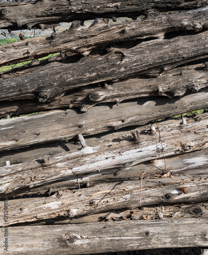 Wooden Log Fence Texture