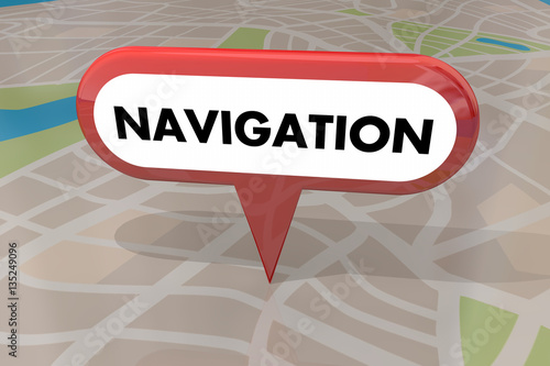 Navigation Travel Transportation Pin Map Word 3d Illustration