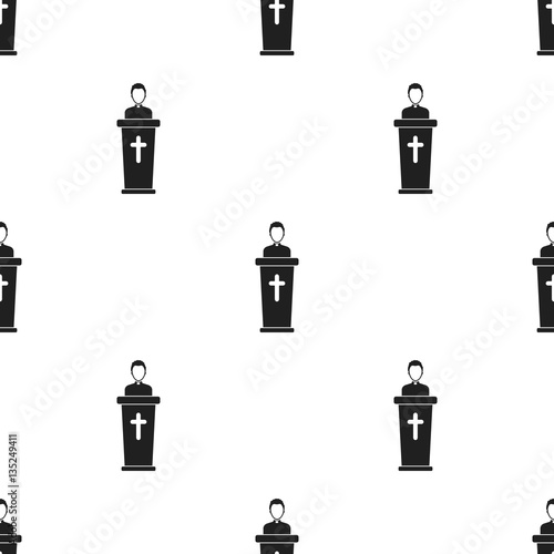 Priest icon in black style isolated on white background. Religion pattern stock vector illustration.