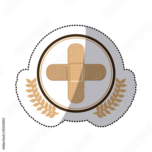 Olive branches and crossed bandages in vector illustration