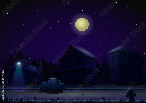 Night suburb.