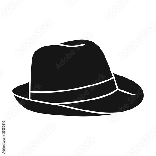 Panama hat icon in black style isolated on white background. Surfing symbol stock vector illustration.