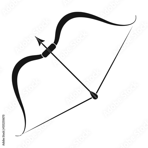 Viking bow icon in black style isolated on white background. Vikings symbol stock vector illustration.