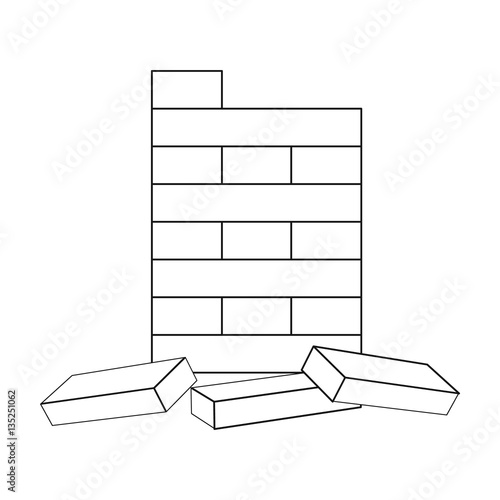 Jenga icon in outline style isolated on white background. Board games symbol stock vector illustration.