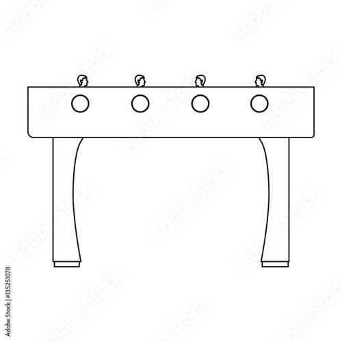 Table football icon in outline style isolated on white background. Board games symbol stock vector illustration.
