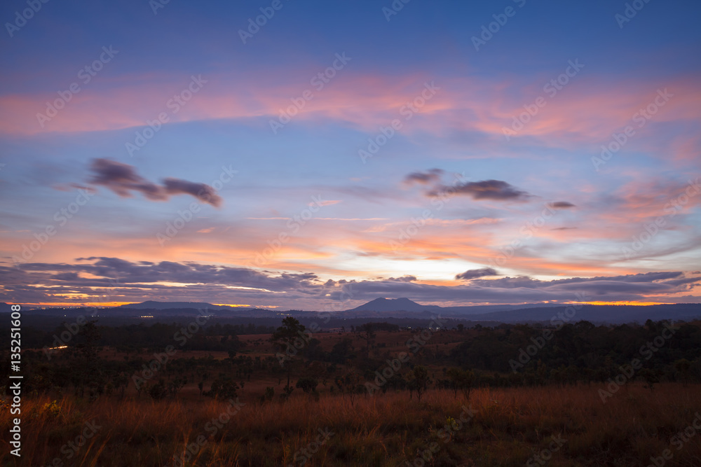 Landscape morning sunrise at Thung Salang Luang National Park Ph