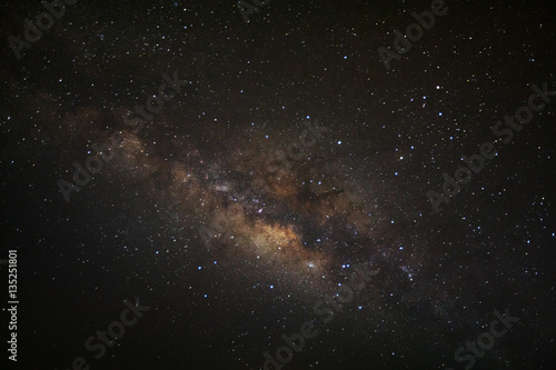 Milky Way Galaxy  Long exposure photograph  with grain